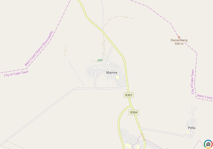 Map location of Mamre